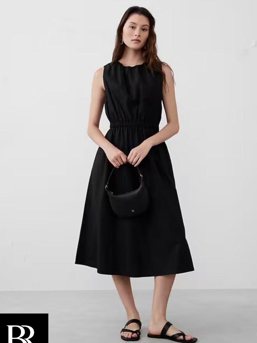 Banana Republic Midi Dress with Gathered Elastic Waste